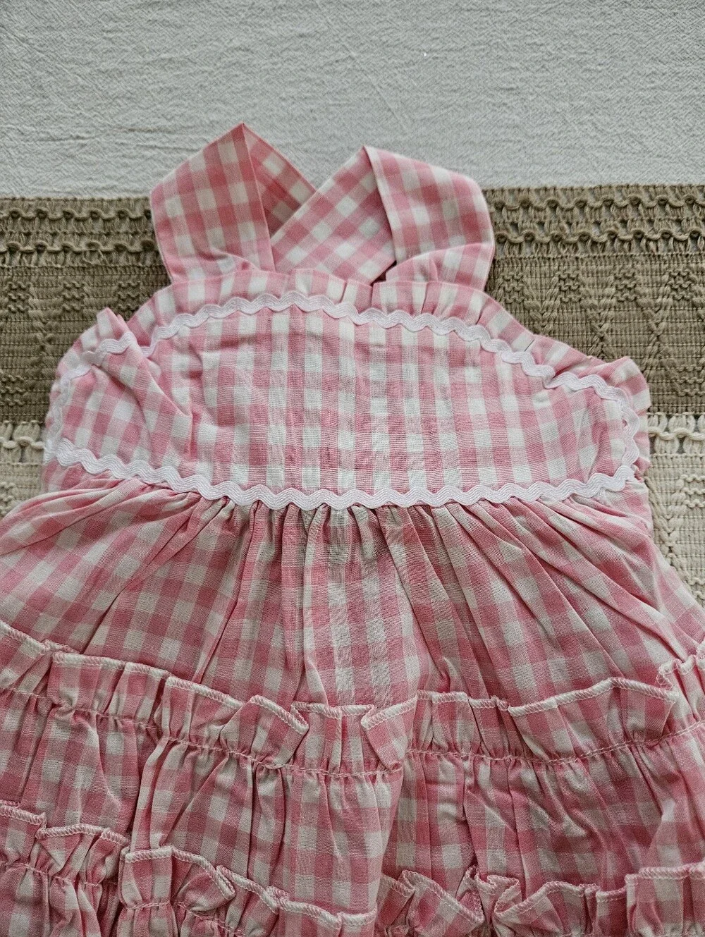 Lil Cactus Pink & White Gingham Sundress – Size 3-6M